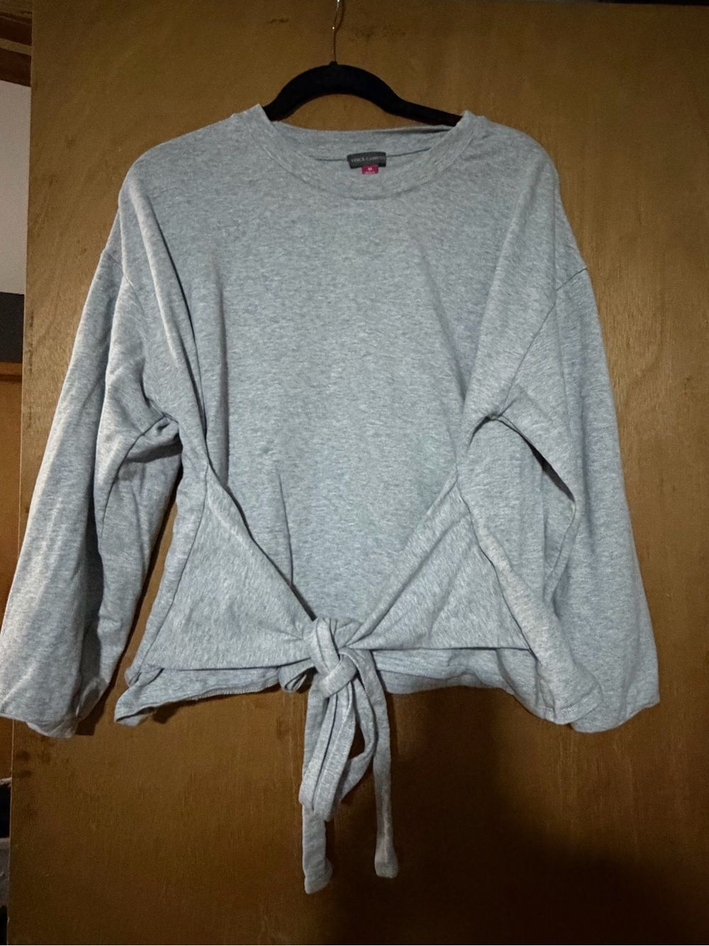 Vince Camuto Tie Front Grey Pullover Sweatshirt Size Women's Medium